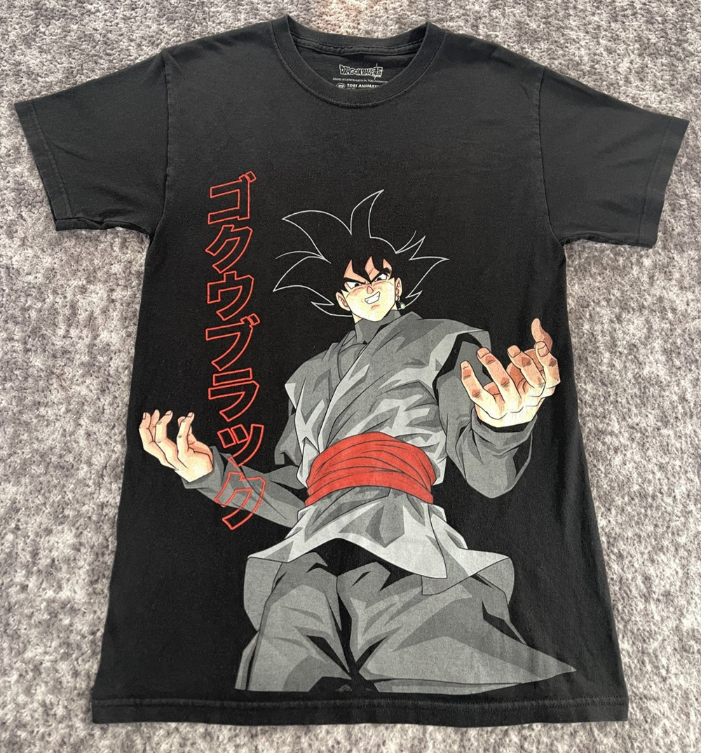 Goku Black Dragon Ball Super Men’s S Black Graphic Short Sleeve Shirt DBZ Tee